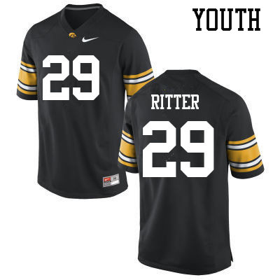 Youth #29 Jackson Ritter Iowa Hawkeyes College Football Jerseys Sale-Black - Click Image to Close